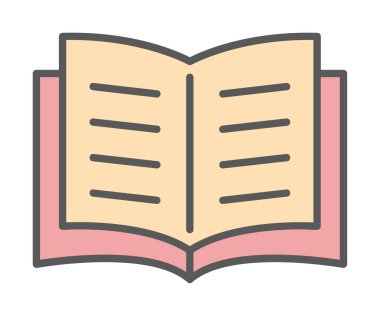 Kitap web simgesi vektör illüstrasyonunu aç