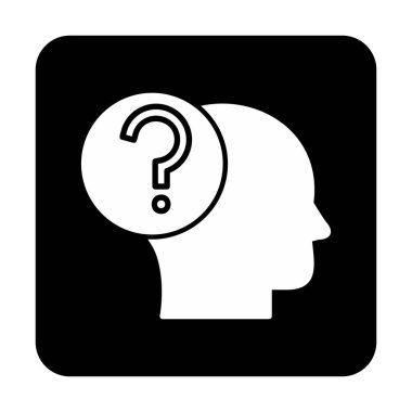 İnsan başlı soru işareti, satır biçimi simgesi 