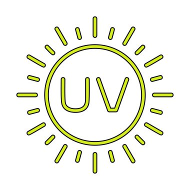 Güneş. Web simgesi basit bir illüstrasyon. Morötesi                               