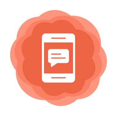 Sohbet ileti simgesi, vektör illüstrasyonu 