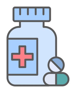 Tıbbi hap ikonu vektör illüstrasyonu. İlaçlar                               
