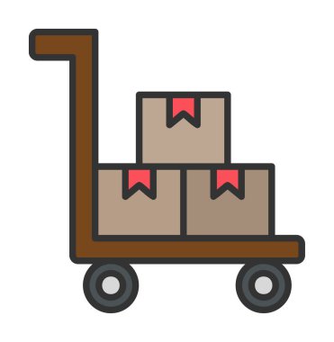 Taslak biçimli fabrika tramvay simgesi arkaplanda izole. 