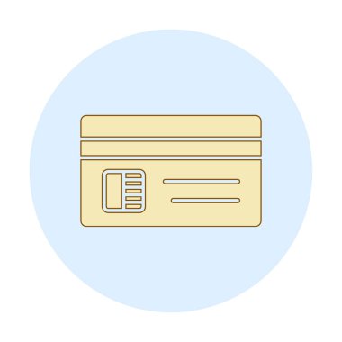 Basit Kredi Kartı Simgesi, vektör illüstrasyonu