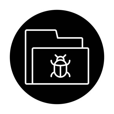 yazılım hatası simgesi, virüs konsepti, vektör illüstrasyonlu veri dizini