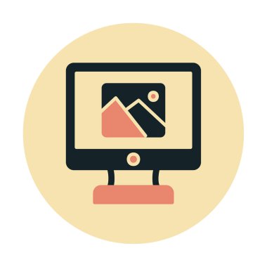 Comoputer galeri simgesi, vektör illüstrasyonu