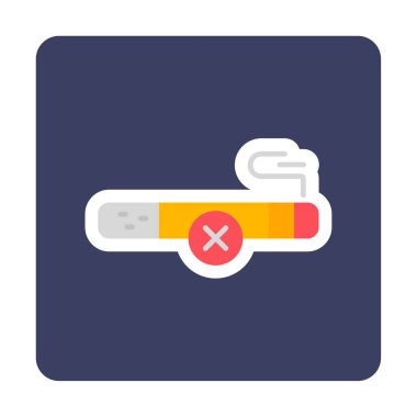 Basit Sigara İçilmez alanı simgesi, vektör illüstrasyonu