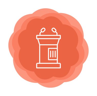 hoparlör kürsü simgesi vektör illüstrasyonu                         