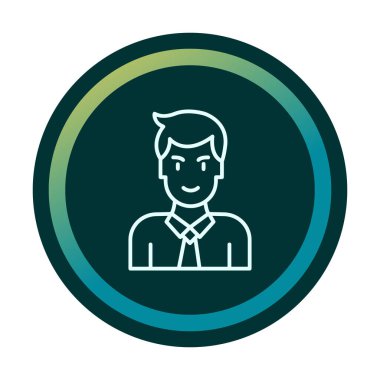 Man web simgesi, vektör illüstrasyonu 