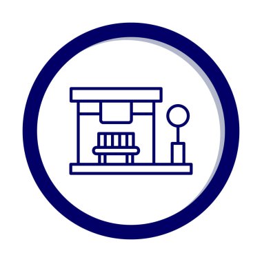 Otobüs Durağı vektör düz simgesi simgesi