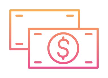 Nakit Dolar para simgesi, vektör illüstrasyonu 