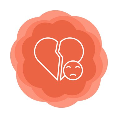 Broken Heart and sad icon  illustration clipart