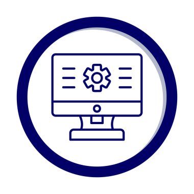 bilgisayar izleme simgesi, vektör illüstrasyonu basit tasarım