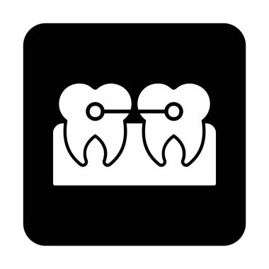 Diş bakımı ikonu, vektör çizimi. Parantezler                       