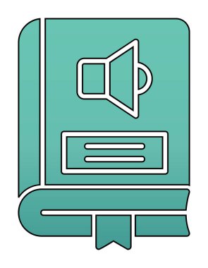 Ses kitabı web simgesi, vektör illüstrasyonu