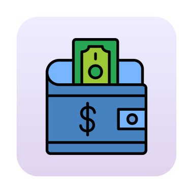 Dolar işareti vektör simgesi olan cüzdan