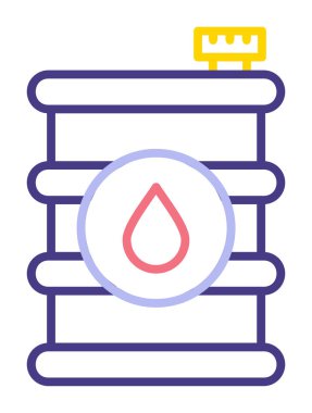 Yağ varili düz ikon vektör çizimi