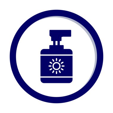 Güzellik ve moda ikonunun vektör çizimi. Güneş kremi                                     