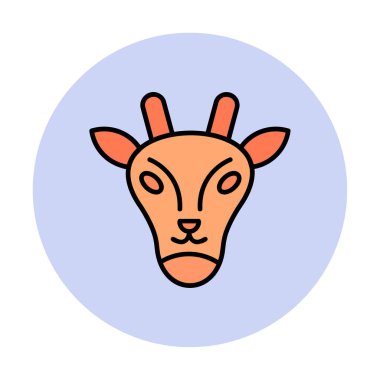 Zürafa baş web simgesi, vektör illüstrasyonu 