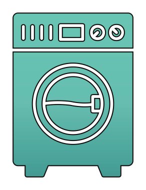 çamaşır makinesi simgesi. Basit resimleme