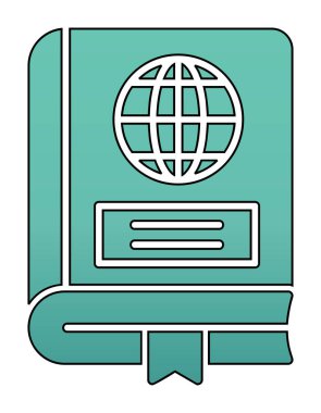 Coğrafya Kitabı web simgesi, vektör illüstrasyonu 