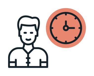 Çalışma Zamanı web simgesi vektör illüstrasyonu