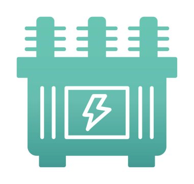 Batarya güç ikonu vektör illüstrasyonu. Dönüştürücü                         