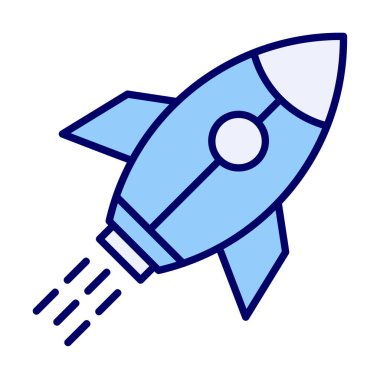 Girişim konsepti, roket simgesi, düz tasarım 