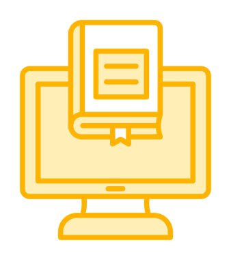 çevrimiçi kütüphane rengi vektör illüstrasyonu                        