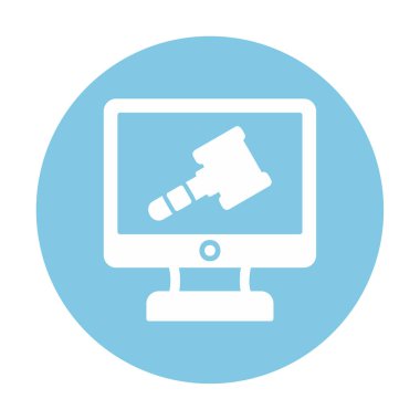 Çevrimiçi açık artırma simgesi, vektör illüstrasyonuName 