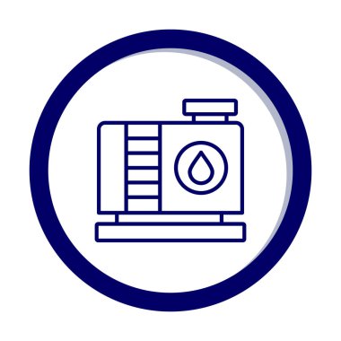 Fabrika tankı simgesi, vektör illüstrasyonu