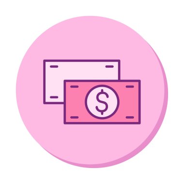 Nakit Dolar para simgesi, vektör illüstrasyonu 