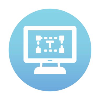 Bilgisayar metin düzenleyici simgesi, vektör illüstrasyonu