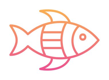 balık yassı simgesi, vektör illüstrasyonu