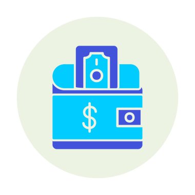 Dolar işareti vektör simgesi olan cüzdan