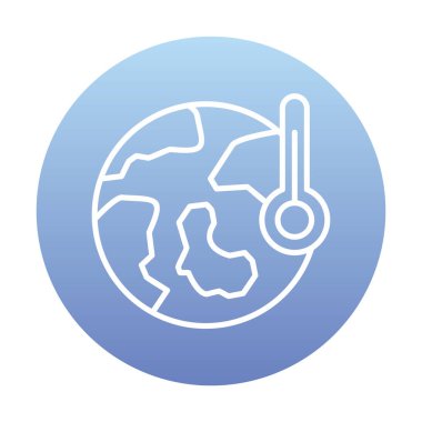 Termometre renk vektörü simgesine sahip dünya, Küresel Isınma kavramı