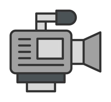 video kamera simgesi, vektör illüstrasyonu basit tasarım