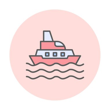 Gemi simgesi, vektör illüstrasyonu