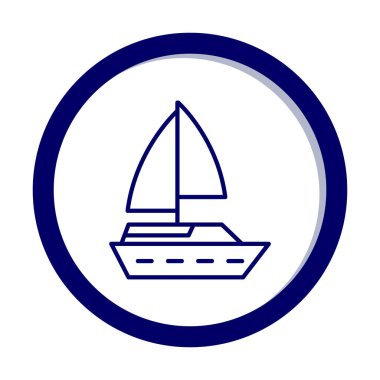 Basit tekne simgesi, vektör illüstrasyonu