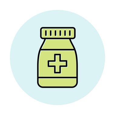 Düz tarzda ilaç şişesi simgesi 