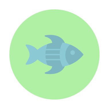 balık yassı simgesi, vektör illüstrasyonu