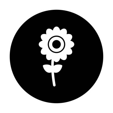 çiçek vektörü düz simge çizimi  