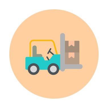 Basit Forklift simgesi, vektör illüstrasyonu