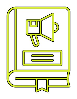 Pazarlama Kitabı simgesi, vektör illüstrasyonu