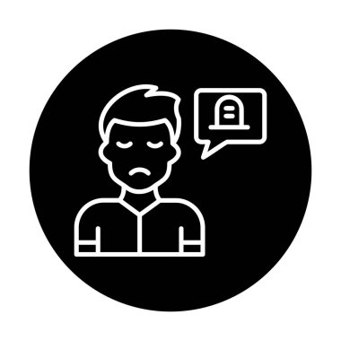 İnsan ve konuşma balonu mezar taşı işareti, vektör illüstrasyonu