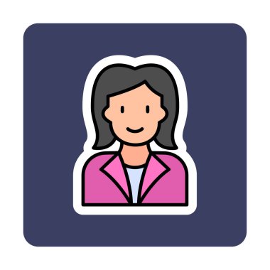 kadın avatar simgesi, vektör illüstrasyonu 