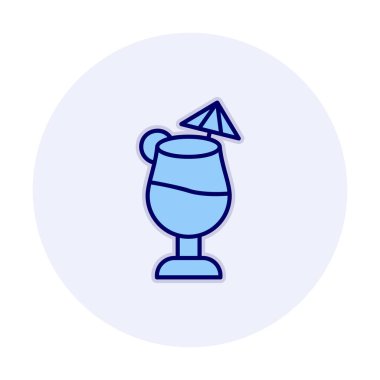 Kokteyl düz simge vektör çizim