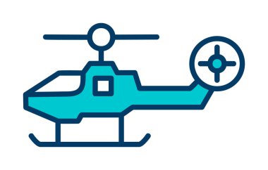 Askeri savaş helikopteri. Web simgesi basit illüstrasyon 
