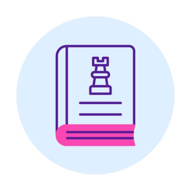 Satranç taşı simgesi, vektör illüstrasyonlu kitap