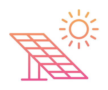 Güneş paneli ikon vektör illüstrasyonu 