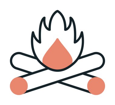 Kamp ateşi renk çizgisi simgesi